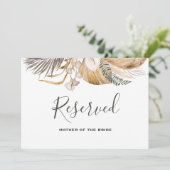 Minimale Boho Floral bruiloft gereserveerd teken Kaart (Staand voorkant)