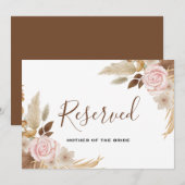 Minimale Boho Floral bruiloft gereserveerd teken Kaart (Voorkant / Achterkant)