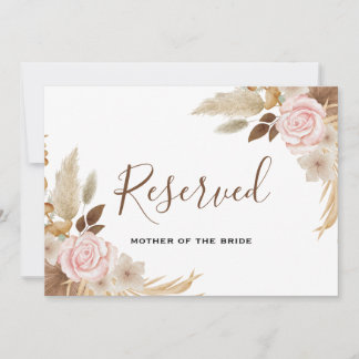 Minimale Boho Floral bruiloft gereserveerd teken Kaart