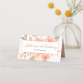 Minimale Boho Floral Bruiloft Gevouwen Plaats Kaar (Achterkant)