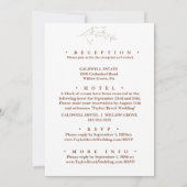 Minimale Boho Leaf bruiloft uitnodiging (Achterkant)