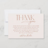 Minimale Boho Neutrale Bruidsfeest Dankkaart Bedankkaart (Voorkant)