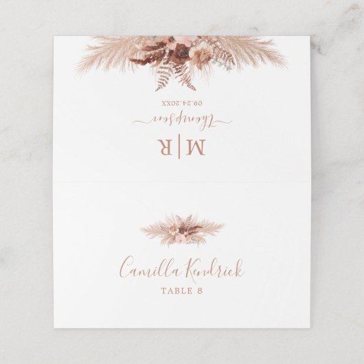 Minimale Boho Pampas Grass bruiloft (Buitenkant ongevouwen)