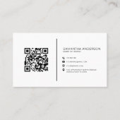 Minimale Boho roze QR-code Modern Professional Visitekaartje (Achterkant)