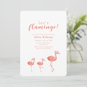Minimale Boho Tropische Bloem Flamingo Baby Shower Kaart
