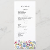 Minimale Boho Wildflower Wedding Menu (Voorkant)