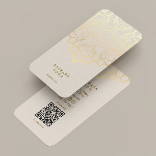 Minimale Boho Zand Wellness Coach Yoga Lotus Visitekaartje