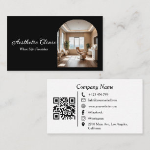 Minimale Boog Esthetische Kliniek QR Code Zwart Wi Visitekaartje