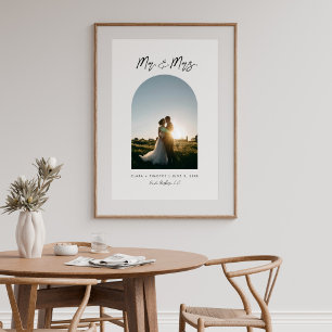 Minimale Boog Foto Aangepaste Mijn en Mevrouw Post Afdruk