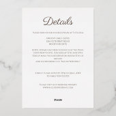 Minimale boog perzik fuzz vet bruiloft folie uitnodiging (Achterkant)