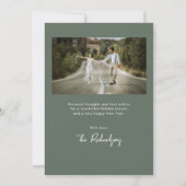 Minimale booggroene moderne kerstkaart kaart (Achterkant)