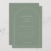 Minimale boogkalender Opslaan Datum Kaart (Voorkant / Achterkant)