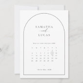 Minimale boogkalender Opslaan Datum uitnodiging (Voorkant)