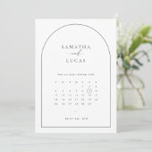 Minimale boogkalender Opslaan Datum uitnodiging (Staand voorkant)