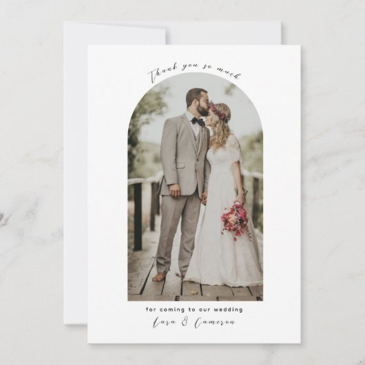 Minimale bootfoto's bruiloft bedankt voor je kaart (Voorkant)