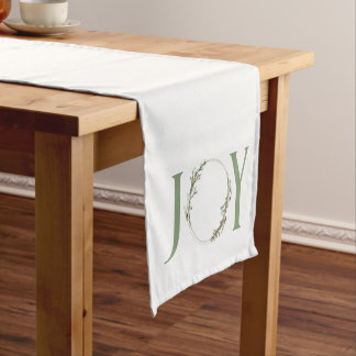 Minimale botanische aquarel krans Joy Kerstmis Korte Tafelloper