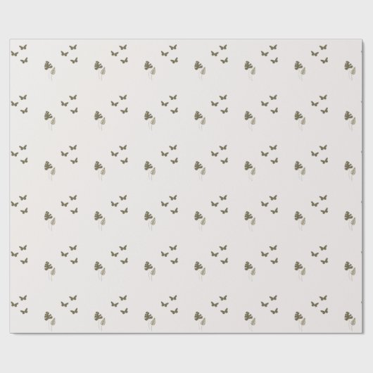 Minimale botanische bedankkaart – Neutraal aardeto Cadeaupapier (Vlak)