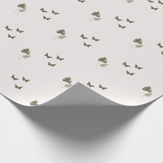 Minimale botanische bedankkaart – Neutraal aardeto Cadeaupapier (Hoek)