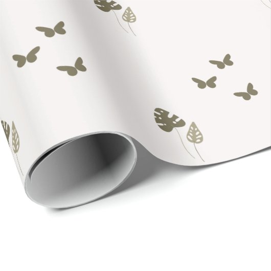 Minimale botanische bedankkaart – Neutraal aardeto Cadeaupapier (Rol Hoek)