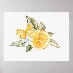Minimale botanische boho fauna in Lemon Poster