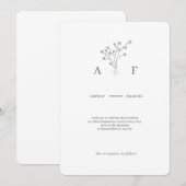 Minimale botanische bruiloft kaart (Voorkant / Achterkant)