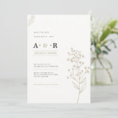 Minimale botanische bruiloft kaart (Staand voorkant)