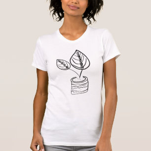 Minimale botanische Calathea-plantillustratie T-shirt