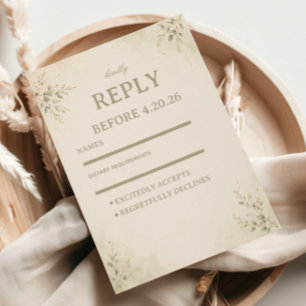 Minimale Botanische Elegantie RSVP Kaartje