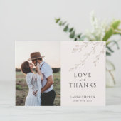 Minimale botanische foto bruiloft Hartelijk dank Save The Date (Staand voorkant)