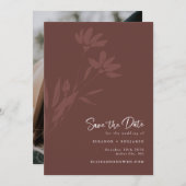 Minimale botanische foto van Terracotta Boho Save The Date (Voorkant / Achterkant)