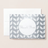 Minimale botanische groene bruiloft Dank u Folie Kaarten (Voorkant met envelop)