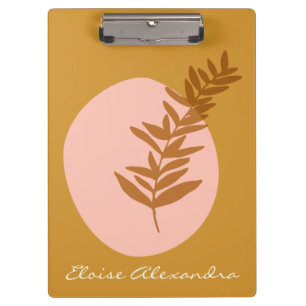 Minimale botanische kunst in geel gepersonaliseerd klembord
