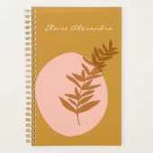Minimale botanische kunst in geel gepersonaliseerd planner (Voorkant)