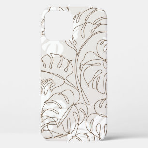 Minimale botanische kunst naadloos patroon. Tropis iPhone 12 Hoesje