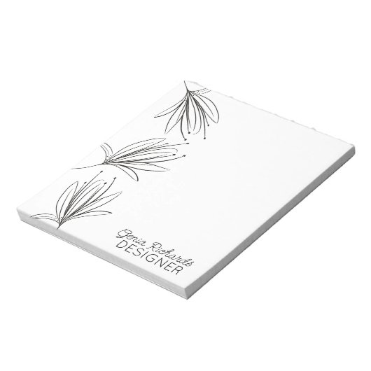 Minimale botanische Lily Flower Designer Notitieblok (Gedraaid)