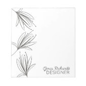 Minimale botanische Lily Flower Designer Notitieblok (Voorkant)