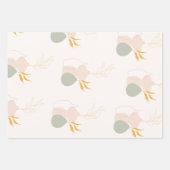 Minimale botanische Planten in pasteelroze Inpakpapier Vel (Voorkant 2)