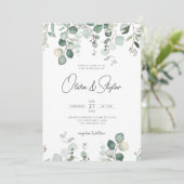 Minimale botanische QR van Eucalyptus in één bruil Kaart