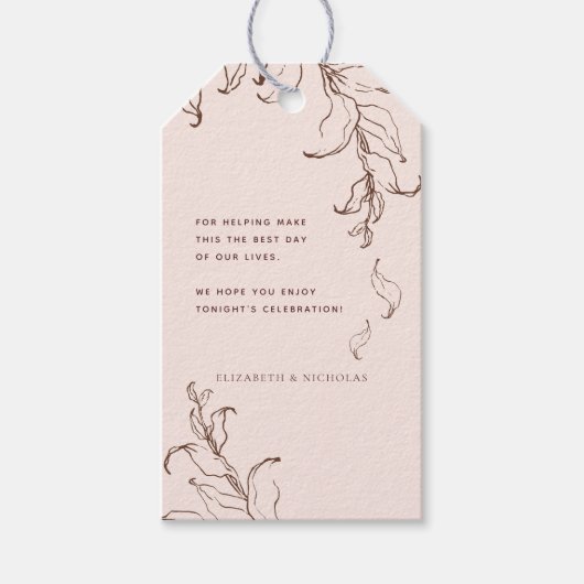 Minimale botanische terracotta bruiloft Hartelijk  Cadeaulabel (Voorkant)