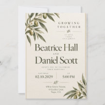 Minimale botanische trouwkaart
