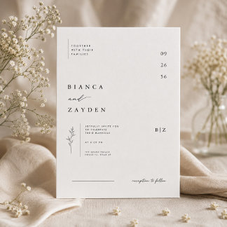 Minimale botanische trouwkaart. kaart