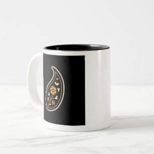 Minimale Boteh Paisley Tweekleurige Koffiemok