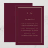 Minimale Bourgogne Monogram Eenvoudige Elegante Br Kaart (Voorkant / Achterkant)
