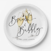 Minimale bridal Brunch en Bubble Papieren Bordje (Voorkant)