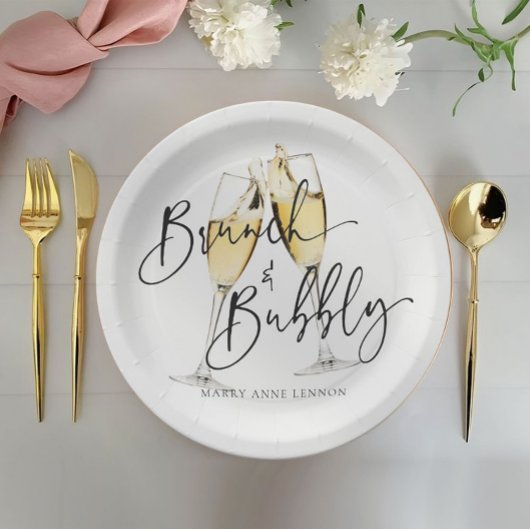 Minimale bridal Brunch en Bubble Papieren Bordje
