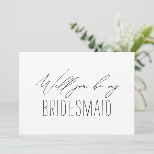 Minimale bridesmaid Weddenschap-kaart Kaart (Staand voorkant)
