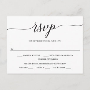 Minimale Briefkaart voor Elegance Wedding RSVP