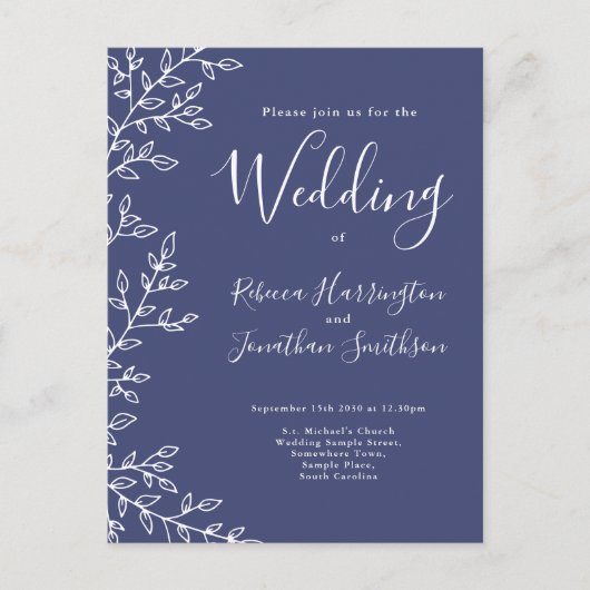 Minimale Briefkaart voor het uitnodigen van een bl (Voorkant)