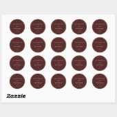 Minimale bruidbruine bruidbruinzegels ronde sticker (Vel)