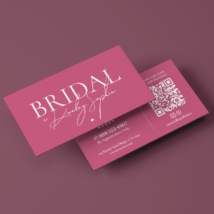 Minimale Bruids Huwelijksstylist Elegante Roze Visitekaartje
